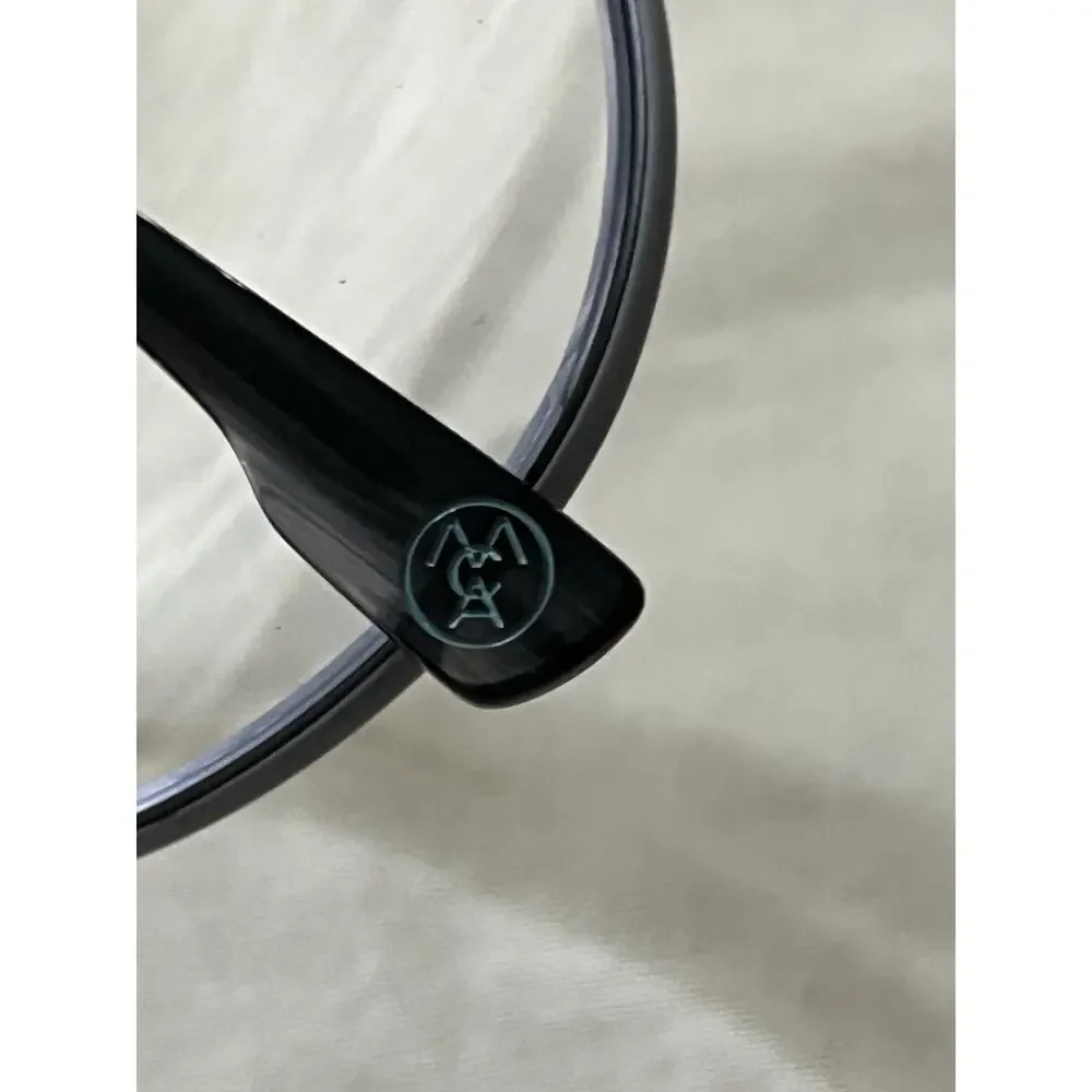 McAllister Eyeglasses Frames Black White Rim MC4500 54-19-140 Designer Round